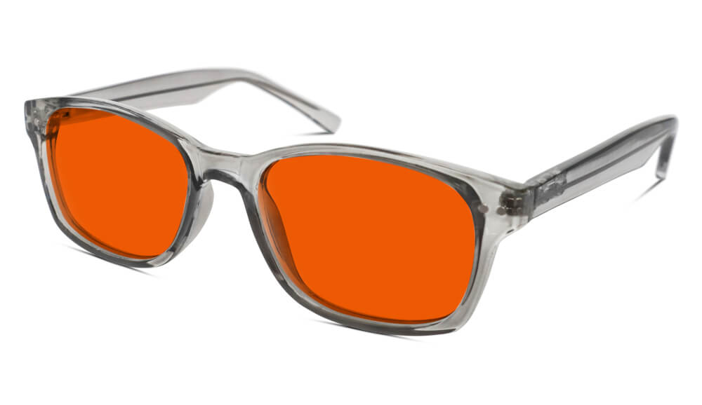 BlockBlueLight Blue Light Blocking Glasses - Red Lens NightFall Wayfarer Blue Blocking Glasses - Pearl Grey
