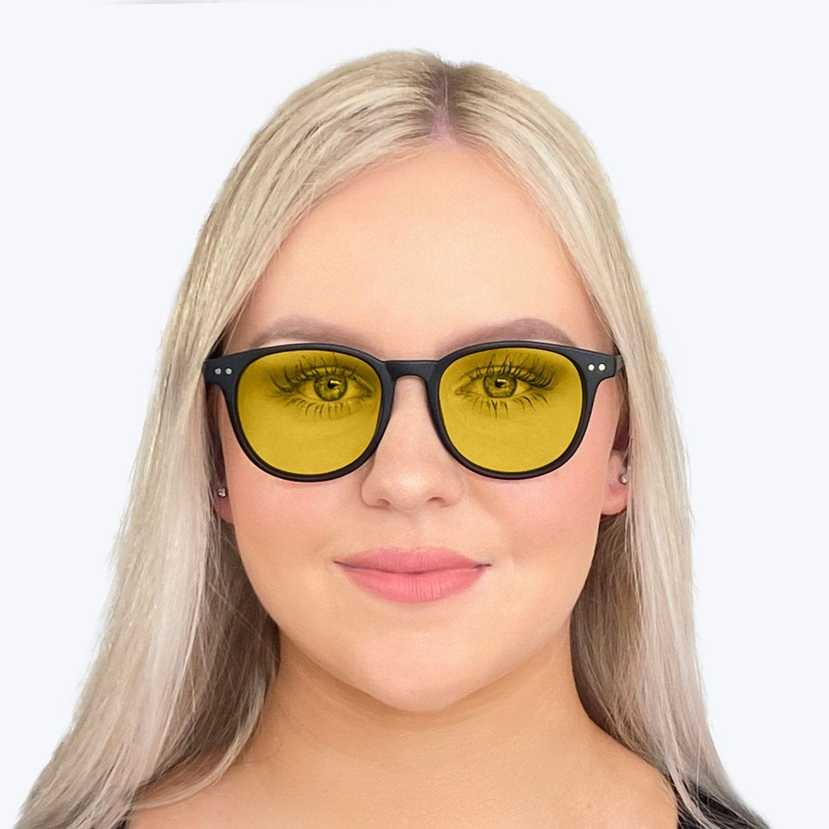 BlockBlueLight Blue Light Filter Glasses - Yellow Lens DayMax Billie Glasses - Black