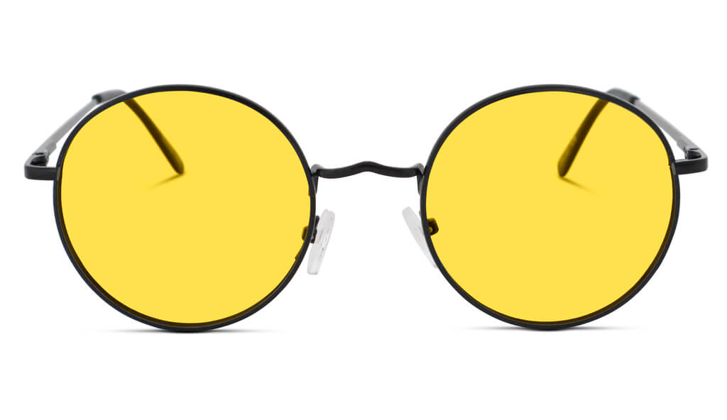 Black frames yellow best sale lenses