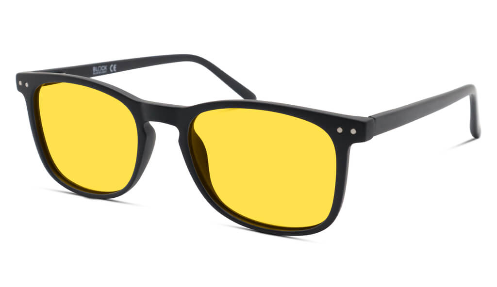 BlockBlueLight Blue Light Filter Glasses - Yellow Lens DayMax Taylor Glasses - Black