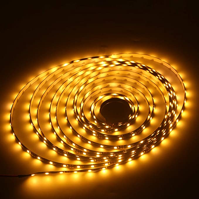 NoBlue Amber Blue Blocking LED Strip Lights | BlockBlueLight - 1.0m (Medium). Under Cabinet LED Strip Lighting. Best LED Strip Lights for Bedroom