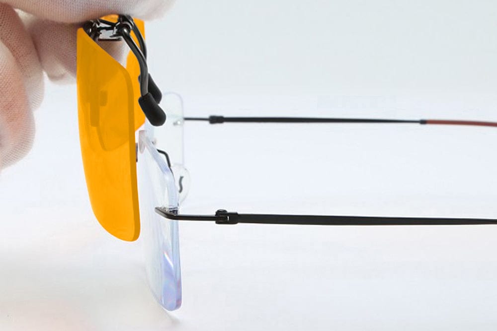 BlockBlueLight Blue Light Blocking Glasses - Amber Lens SunDown Clip-on Blue Blocking Glasses