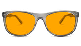 BlockBlueLight Blue Light Blocking Glasses - Amber Lens SunDown Kids Wayfarer Blue Blocking Glasses - Pearl Grey