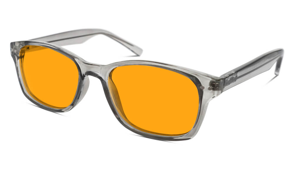 BlockBlueLight Blue Light Blocking Glasses - Amber Lens SunDown Wayfarer Blue Blocking Glasses-Pearl Grey