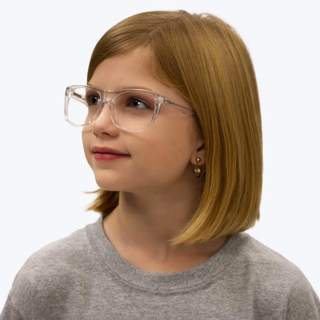 BlockBlueLight Blue Light Filter Computer Glasses - Clear Lens Kids ScreenTime Computer Glasses Crystal -  Medium