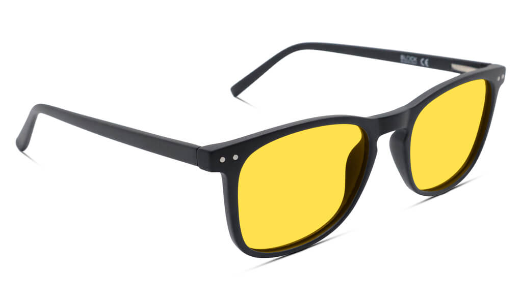 BlockBlueLight Blue Light Filter Glasses - Yellow Lens DayMax Taylor Glasses - Black