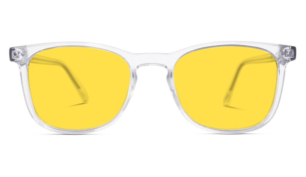 BlockBlueLight Blue Light Filter Glasses - Yellow Lens DayMax Taylor Glasses - Crystal