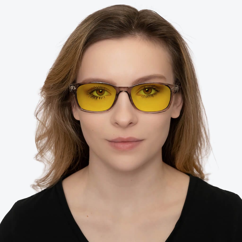 BlockBlueLight Blue Light Filter Glasses - Yellow Lens DayMax Wayfarer Glasses - Pearl Grey