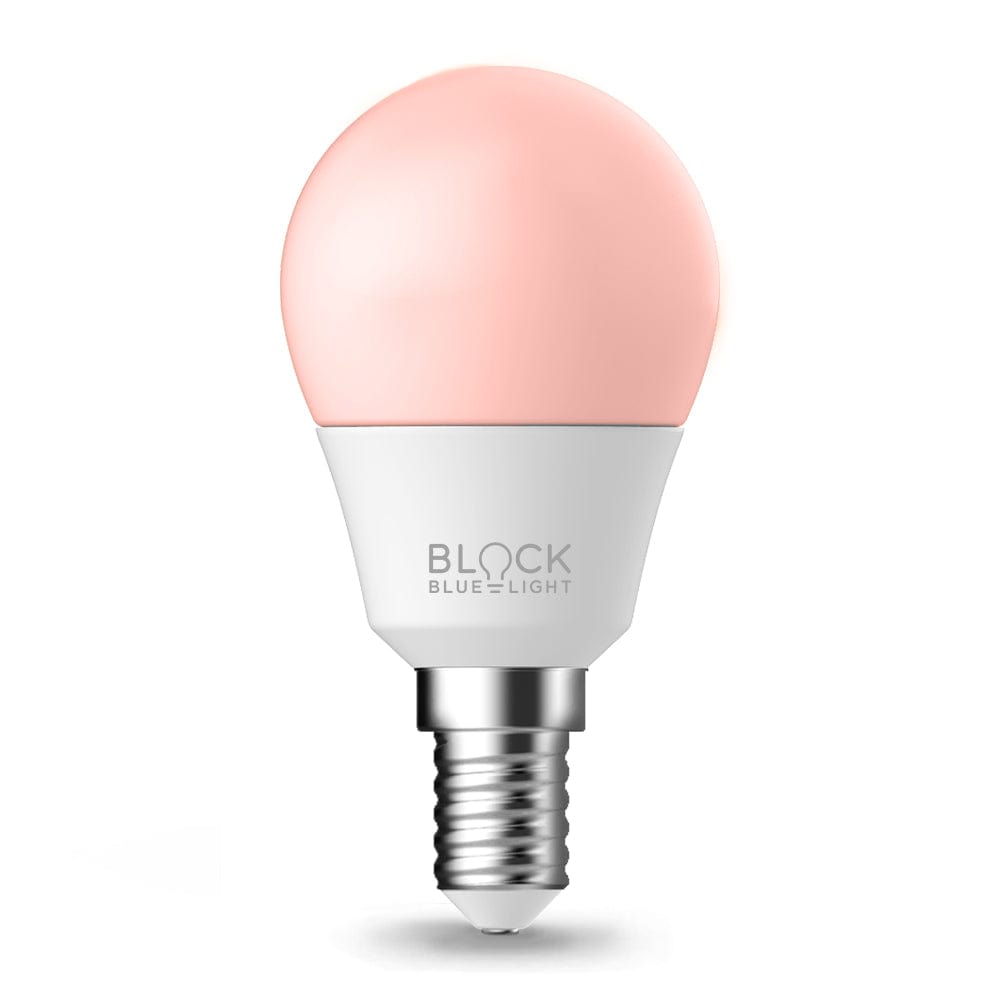 BlockBlueLight Blue Light Free Lighting Twilight Red Light Bulb  - E14 (Small Screw Fitting)