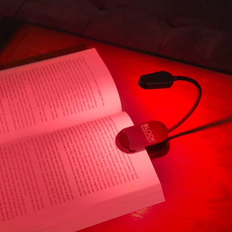 GembaRed Calm MINI Red LED Clip Book and Reading Light